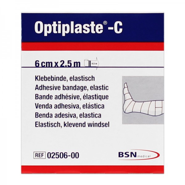 Optiplaste-C (ex-elastoplast) 6 cm x 2,5 metros Cor Carne: Ligadura elástica adesiva de algodão Optiplaste-C (ex-elastoplast) 6 cm x 2,5 metros Cor Carne: Ligadura elástica adesiva de algodão